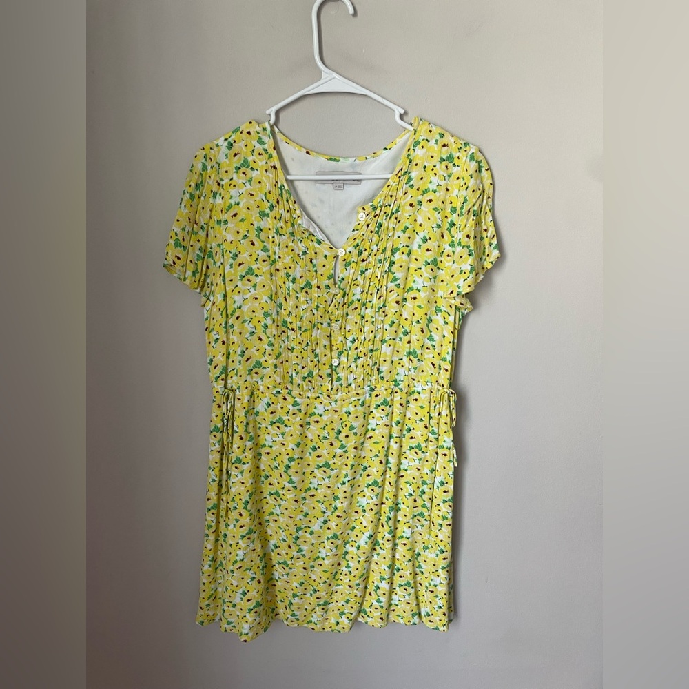 LOFT Sunny Floral Midi Dress Size Large Petite